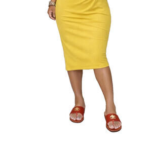 Burch Miller Metallic Gold Sandals Women’s Size 9 Pebbled Leather Luxury Thong